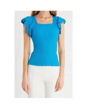 Robin-Collection Elastische ribstof top t93547