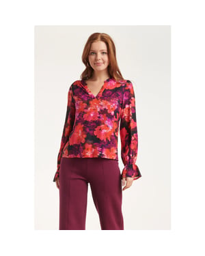 Smashed Lemon 24651 top met paarse bloemenprint |