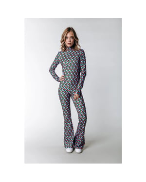 Colourful Rebel Graphic peached extra flare pants color