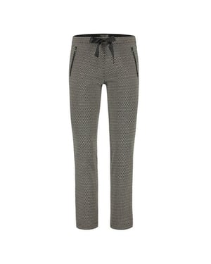 Para Mi Broek kim knitted jacquards herringbone black