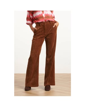 Smashed Lemon Retro chic bruine flared broek |