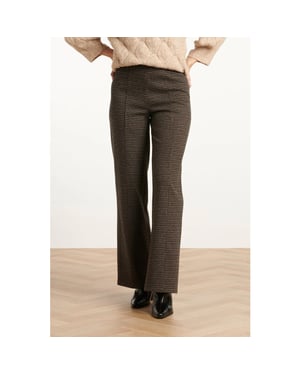 Smashed Lemon Zwart en zand houndstooth broek |