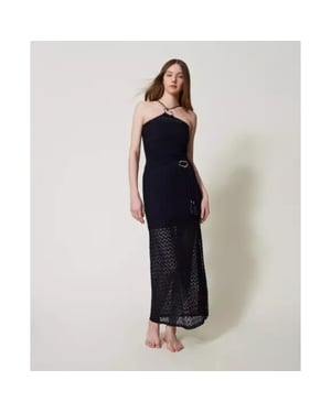 Twin-set Gonna lunga a tubino/ gehaakte midi-rok
