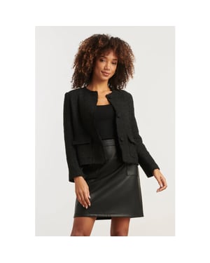Smashed Lemon Zwart tweed jasje |