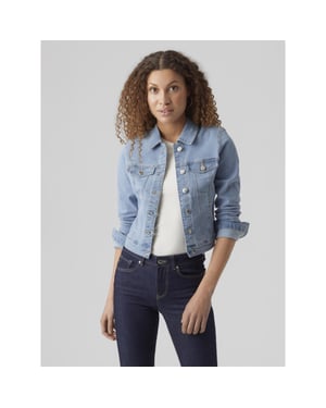 Vero Moda Vmluna ls slim dnm jacket mix ga no blue denim