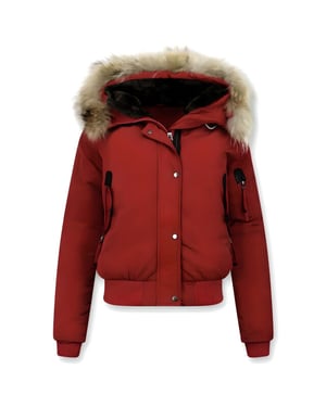 Gentile Bellini Korte winterjas met grote bontkraag