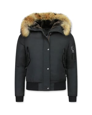 Gentile Bellini Korte winterjas met bontkraag