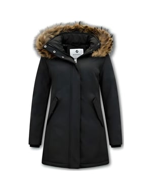 Matogla Winterjas met echte bontkraag slim fit