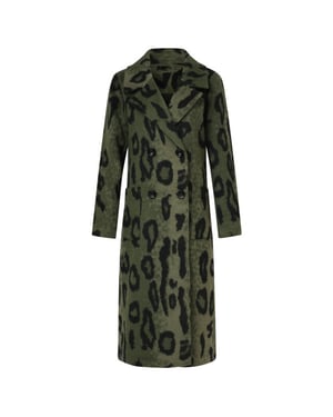 Smashed Lemon Dierenprint jas in army met zwart |