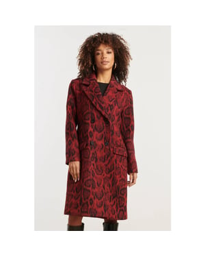 Smashed Lemon Dierenprint jas in rood met zwart |