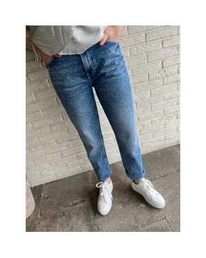 Cup of Joe Daisy mom fit blue denim