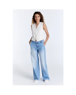 Cup of Joe Maxine wide leg jeans light blue