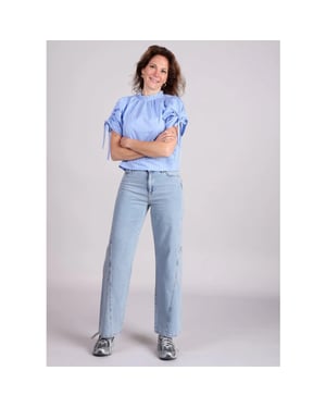 Homage to Denim Homage farrah jeans straight leg zijzakken