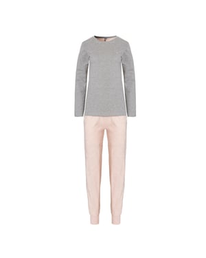 By Louise Dames pyjama set lang grijs/roze