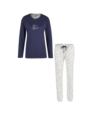 By Louise Dames pyjama set lang hartjes print