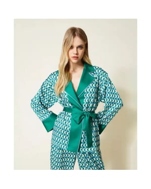 Twin-set Kimono 10029 bic. t. new poi/green flag