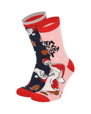 Apollo Dames foute kerstsokken santa 2-pack