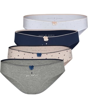 Happy Shorts Dames slips hartjes print valentijn 4-pack d687