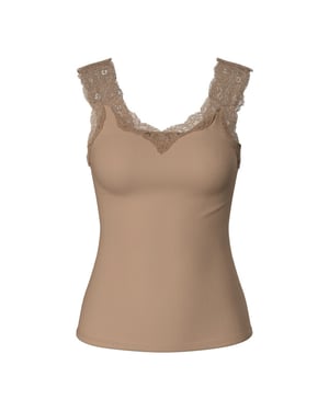 Pieces Dames top pcbarbera lace taupe