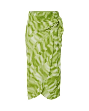 Y.A.S Yaslime hw midi wrap skirt s. parrot green/lime