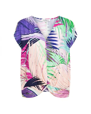 &Co Woman &co women top elvira leaf turquoise multi