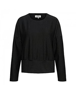 &Co Woman Top danila pinstripe punta black