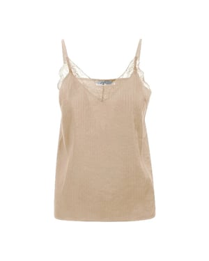 Coster Copenhagen Nude top met kant luna