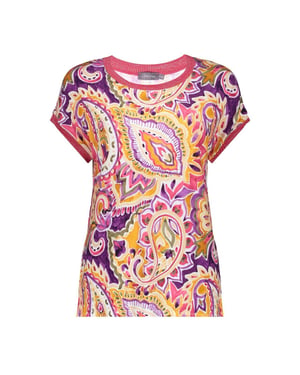 Geisha T-shirt aop fancy rib dessin