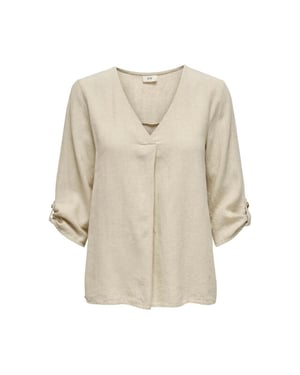 Jacqueline de Yong Say 3/4 linen v-neck top