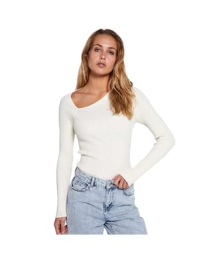 Norr Sherry knit top off white -