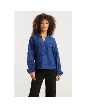 Smashed Lemon Dames3d bloemenprint top met v hals |