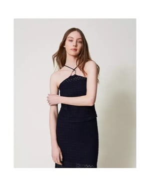 Twin-set Knitted top/ gehaakte top met ring