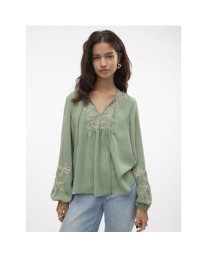 Vero Moda Vmnora ls top wvn olijf
