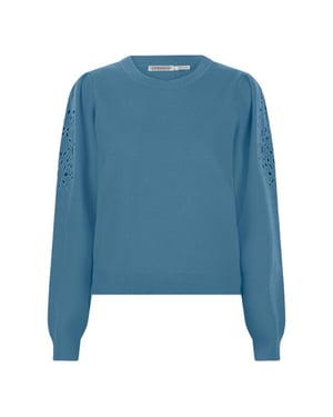 Esqualo Sweater f23-07519 embroidery petrol