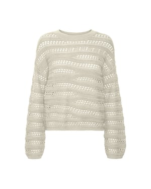 Vero Moda Vmlilja ls o-neck pullover ga ecru