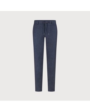 Blue Industry De chino met ruitmotief |