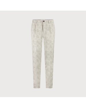 Blue Industry De chino met ruitmotief |