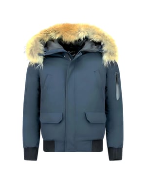 Enos Korte winterjas met bontkraag