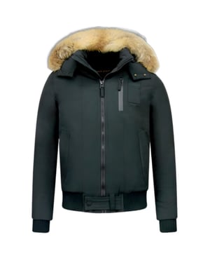 Enos Korte winterjas met bontkraag