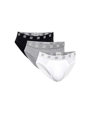 CR7 Heren slip 3-pack effen zwart/wit/grijs