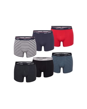 Happy Shorts Boxershorts heren multipack 6-pack grijs / gestreept