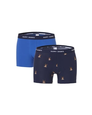 Happy Shorts Kerst boxershorts 2-pack heren reindeer wrapped in christmas lights
