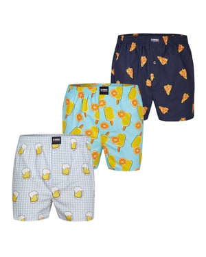 Happy Shorts Wijde boxershorts heren met print 3-pack
