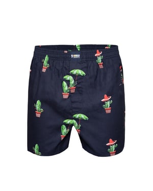 Happy Shorts X heren wijde boxershort met binnenbroek cactus print