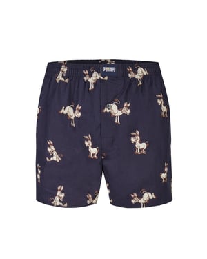 Happy Shorts X heren wijde boxershort met binnenbroek ezel print