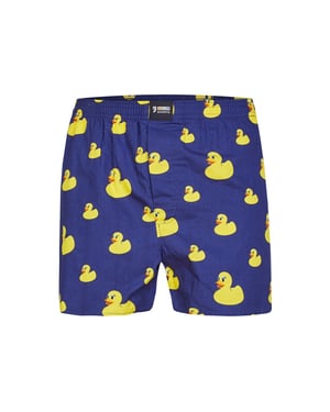 Happy Shorts X heren wijde boxershort met binnenbroek badeendjes print