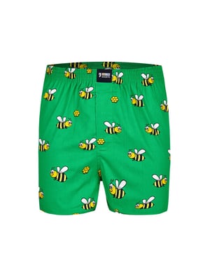 Happy Shorts X heren wijde boxershort met binnenbroek bijen print