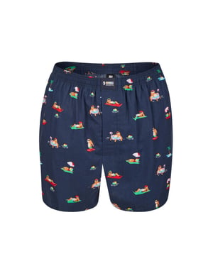 Happy Shorts X heren wijde boxershort met binnenbroek luiaard print