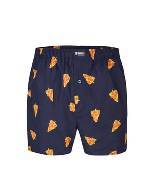 Happy Shorts X heren wijde boxershort met binnenbroek pizza print