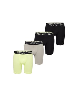 Phil & Co Boxershorts heren met lange pijpen boxer briefs 4-pack geel / beige